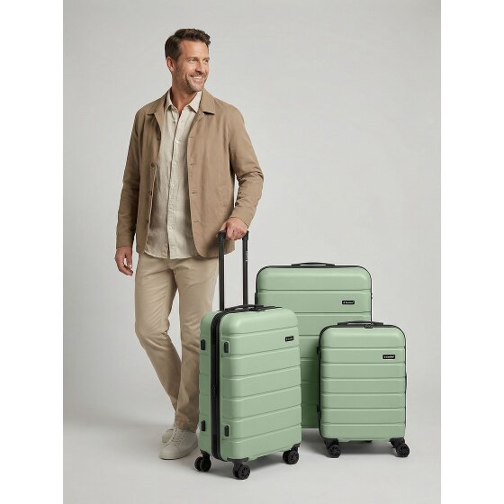 Saxoline Miami 4 wheels Suitcase set 3-piece with expansion pleat