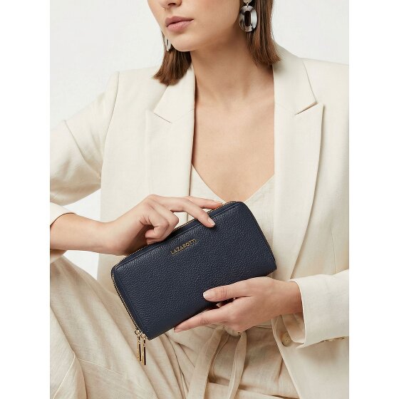 Lazarotti Bologna Leather XL Double Zip-Around Wallet, RFID-Protected, 20 cm