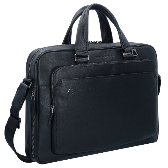 Piquadro Black Square briefcase leather 40 cm laptop compartment