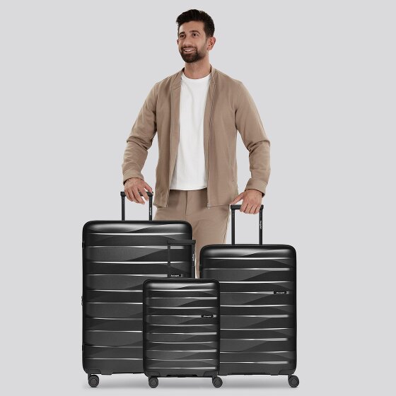 Bergpfeil Travel 4-wheel suitcase set, 3-piece, with stretch fold