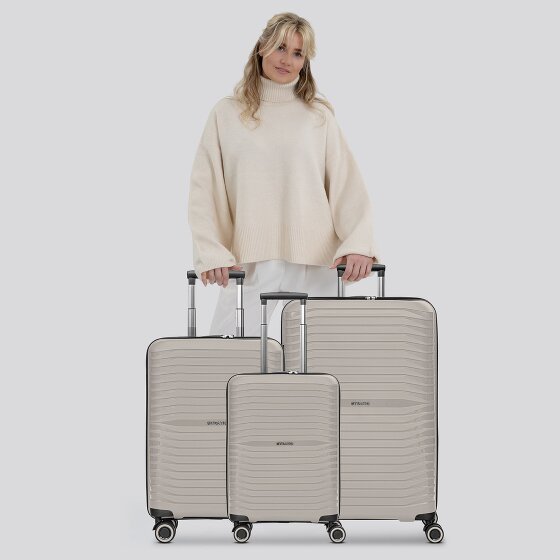 Stratic Shine 4 wheels Suitcase set 3-piece with expansion pleat
