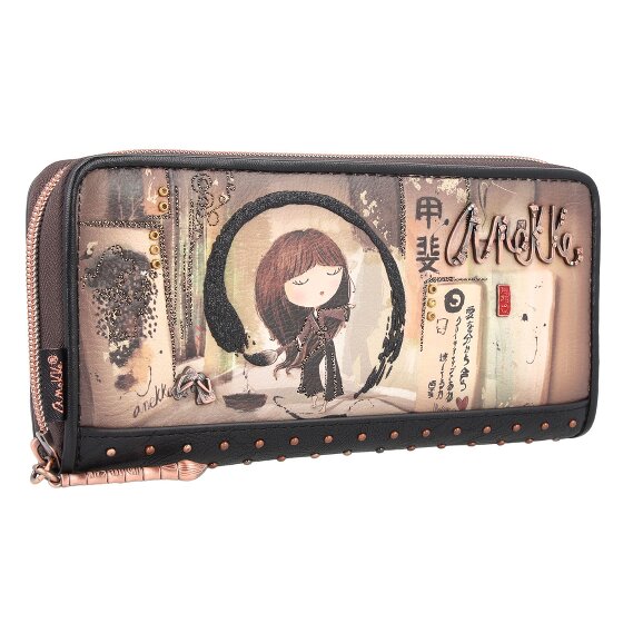 Anekke Shoen Black Wallet RFID protection 21 cm