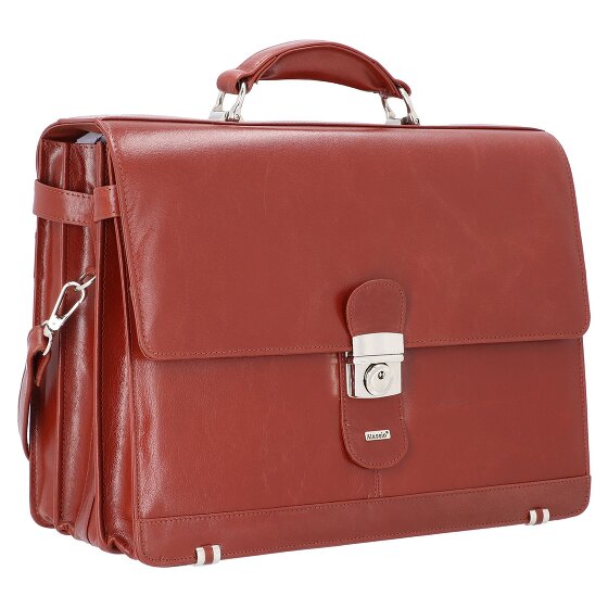 Alassio Mocca briefcase leather 38 cm laptop compartment