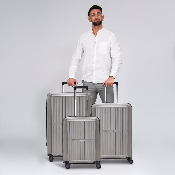 Pactastic Collection 01 4-wheel suitcase set, 3 pieces, with expansion fold