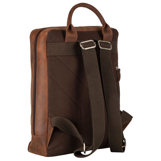 Leonhard Heyden Salisbury backpack leather 37 cm laptop compartment