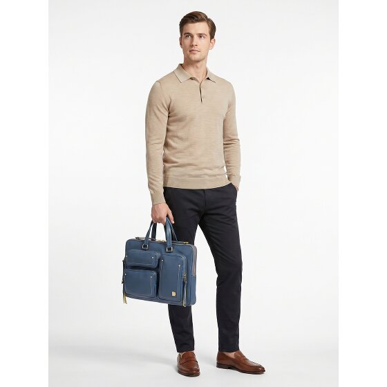 DuDu Pocket Briefcase Genuine Leather 36 cm Laptop compartment