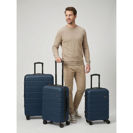 Saxoline Miami 4 wheels Suitcase set 3-piece with expansion pleat