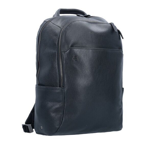 Piquadro Black Square backpack leather 39 cm laptop compartment