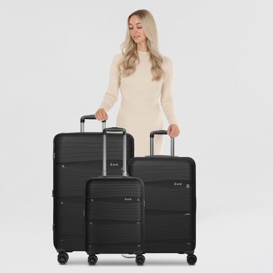 d&n Travel Line 4300-Plus 4 wheels Suitcase set 3-piece with expansion pleat
