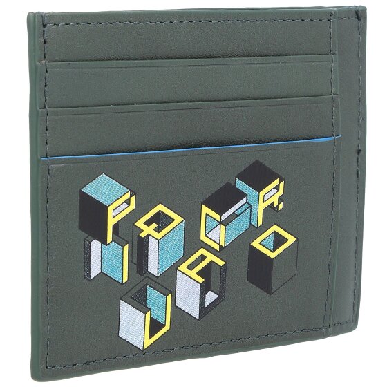 Piquadro Blue Square Revamp credit card holder RFID leather 11.5 cm