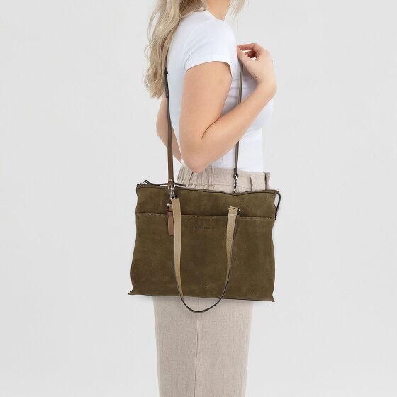 Castelijn & Beerens Nubuck Shoulder Bag Genuine Leather 40 cm Laptop compartment