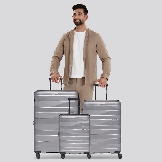 Bergpfeil Travel 4-wheel suitcase set, 3-piece, with stretch fold