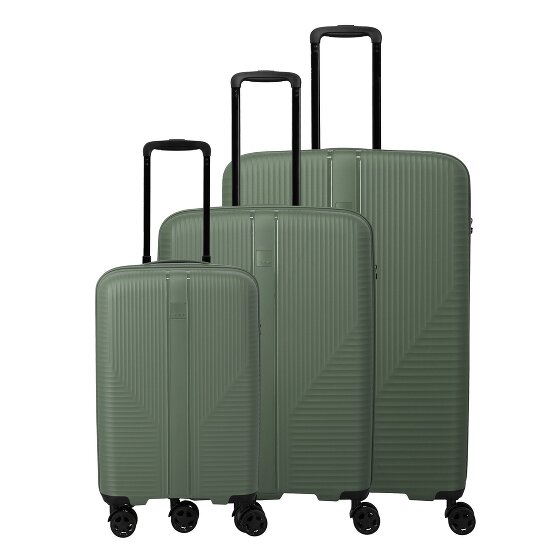 Travelite Air Stripe 4 wheels Suitcase set 3-piece with expansion pleat