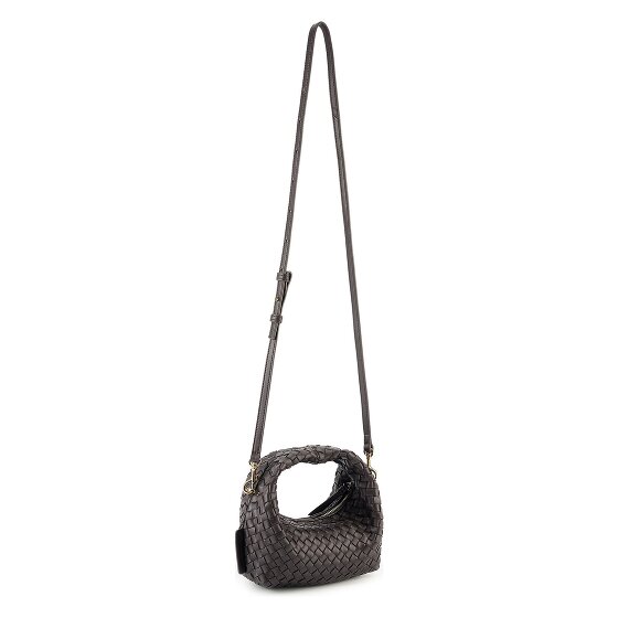 LES VISIONNAIRES Greta Micro weave Handbag Genuine Leather 20 cm