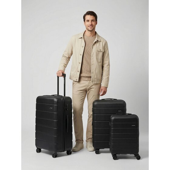 Saxoline Miami 4 wheels Suitcase set 3-piece with expansion pleat