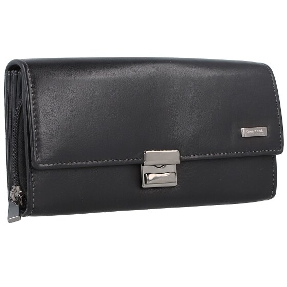 Greenland Nature Black Nappa waiter wallet purse RFID leather 18 cm