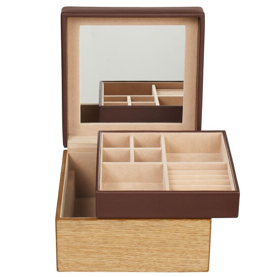 Windrose Wood jewelry case leather 18 cm