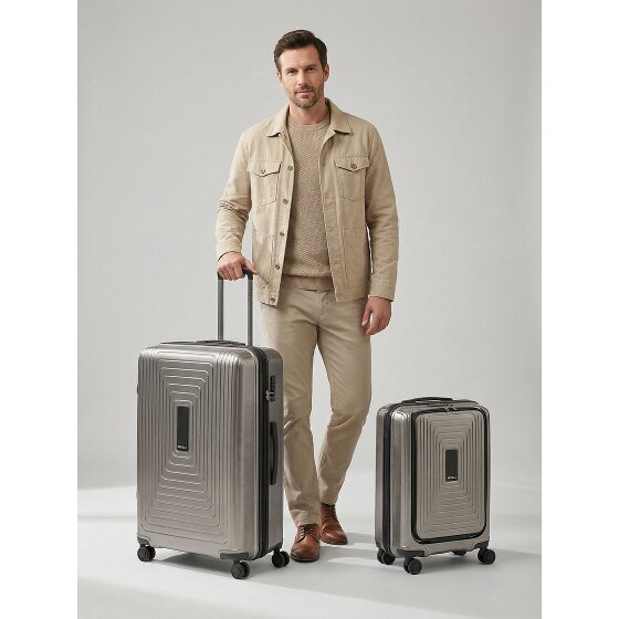Redolz Essentials 14 4-wheel suitcase set 2 pcs. laptop compartment with expansion fold