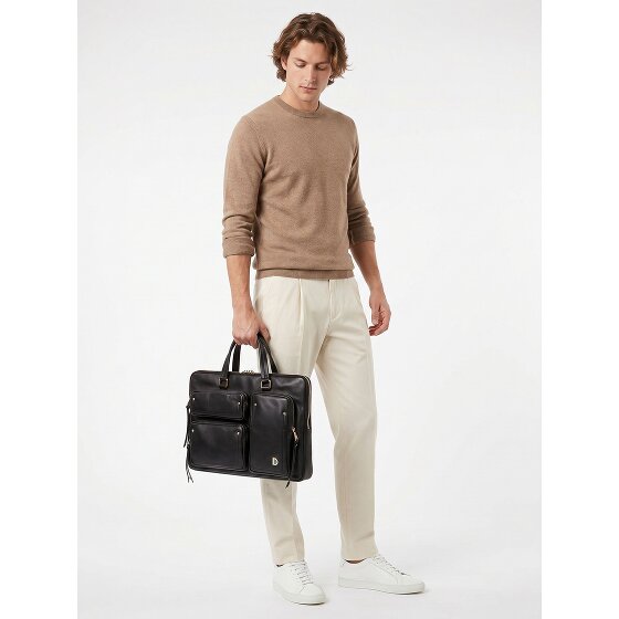DuDu Pocket Briefcase Genuine Leather 36 cm Laptop compartment