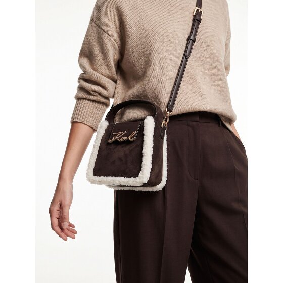 Karl Lagerfeld Signature Mini Bag Handbag Genuine Leather 18 cm