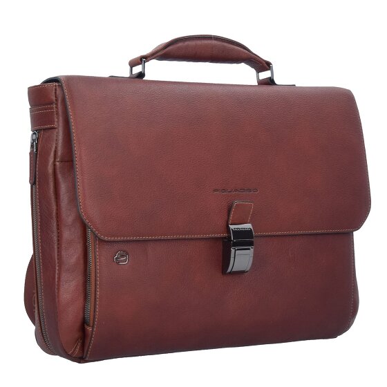 Piquadro Black Square briefcase leather 40 cm laptop compartment