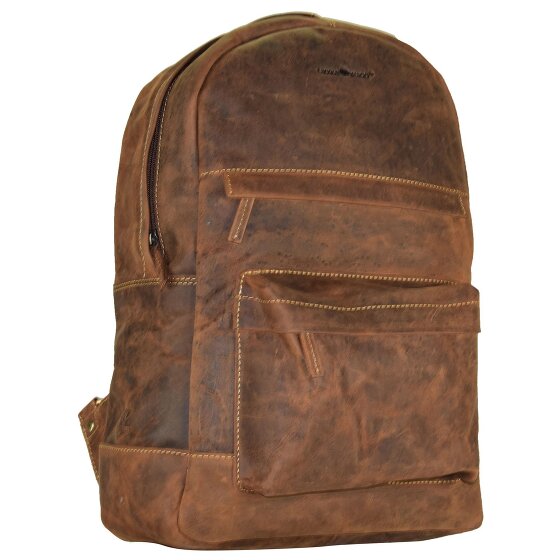 Greenburry Vintage retro backpack leather 42 cm laptop compartment