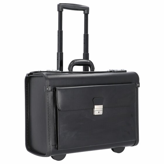 Alassio 2-wheel leather pilot case 48 cm laptop compartment
