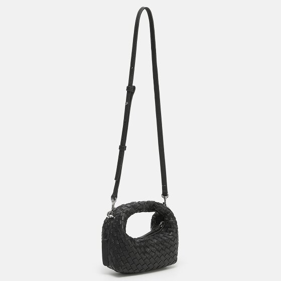 LES VISIONNAIRES Greta Micro weave Handbag Genuine Leather 20 cm