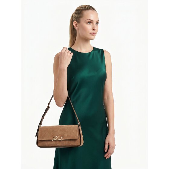 Karl Lagerfeld Signature Shoulder Bag Genuine Leather 32.5 cm