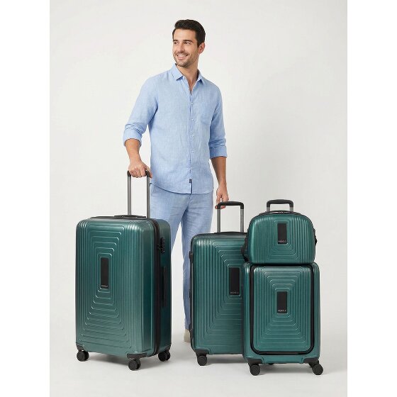 Redolz Essentials14 4-wheel suitcase set Beautycase 4 pce with expansion fold laptop compartment