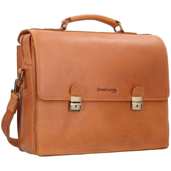 Greenland Nature Briefcase RFID protection Genuine Leather 40 cm Laptop compartment
