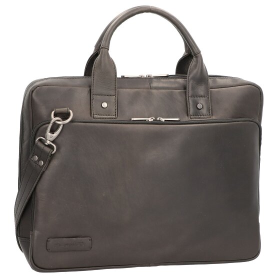 Plevier Navigator briefcase leather 40 cm laptop compartment