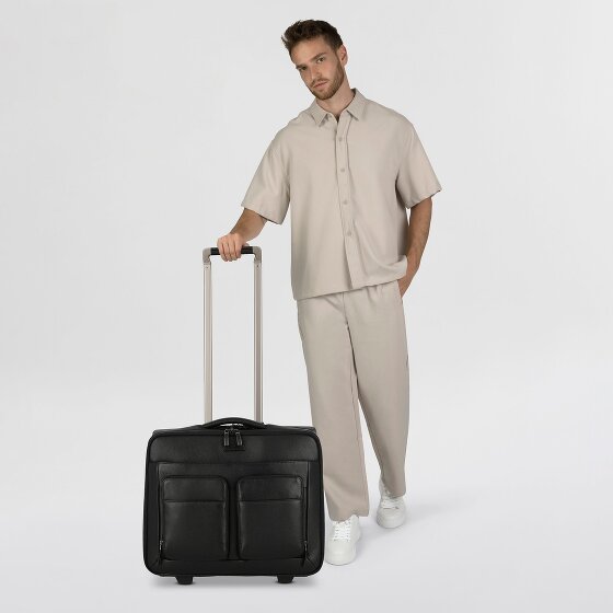 Piquadro Modus Special 2 wheels Business trolley Leather 44 cm Laptop compartment