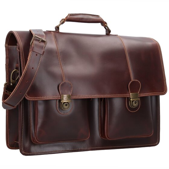 Buckle & Seam Nevada briefcase leather 42 cm laptop compartment Buckle & Seam Nevada briefcase leather 42 cm laptop compartment
