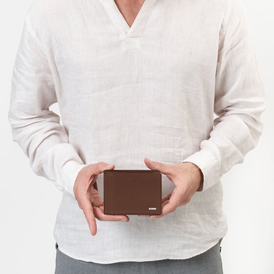 Redolz Leather Essentials QF wallet RFID leather 12 cm fold-out with zipper compartment
