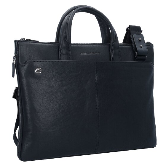 Piquadro Black Square briefcase leather 42 cm laptop compartment