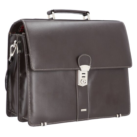 Alassio Monaco briefcase leather 38 cm laptop compartment