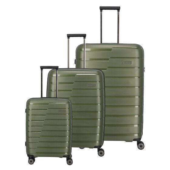 Travelite Air Base 4 wheels Suitcase set 3-piece with expansion pleat