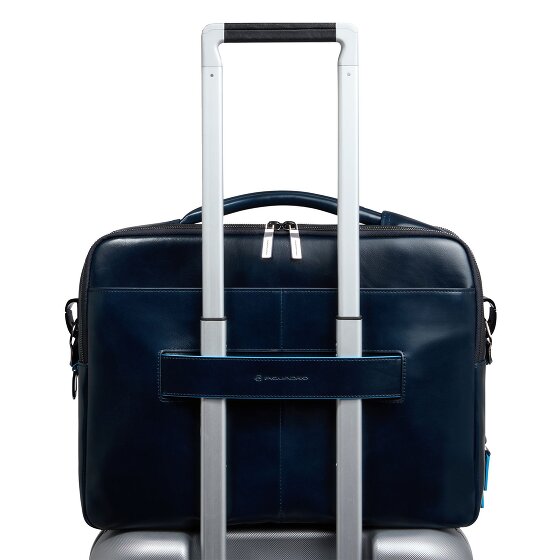 Piquadro Blue Square Briefcase Leather 39 cm Laptop compartment