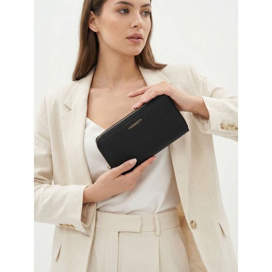 Lazarotti Bologna Leather XL Double Zip-Around Wallet, RFID-Protected, 20 cm