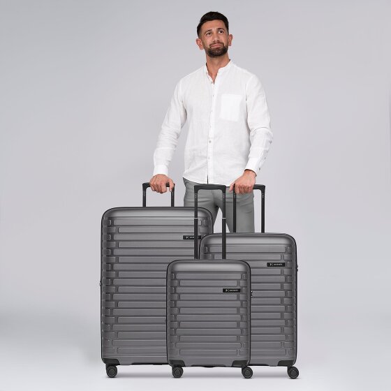 Pactastic Collection 04 THE THREE SET + 4 wheels Suitcase set 3-piece with expansion pleat