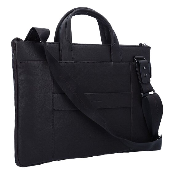 Piquadro Black Square briefcase leather 42 cm laptop compartment