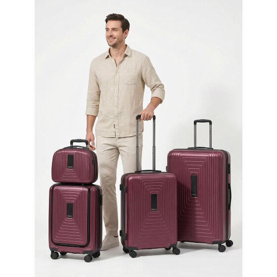 Redolz Essentials14 4-wheel suitcase set Beautycase 4 pce with expansion fold laptop compartment