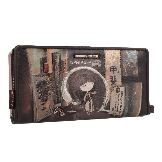 Anekke Shoen Brown Wallet RFID protection 19 cm