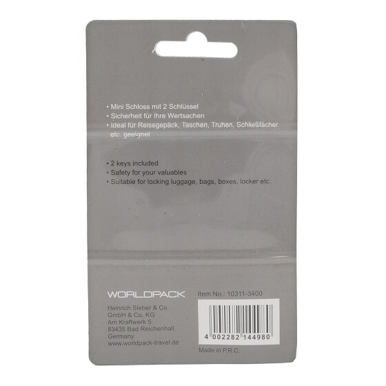 Worldpack Reiseaccessoires Suitcase lock 3 cm Worldpack Reiseaccessoires Suitcase lock 3 cm