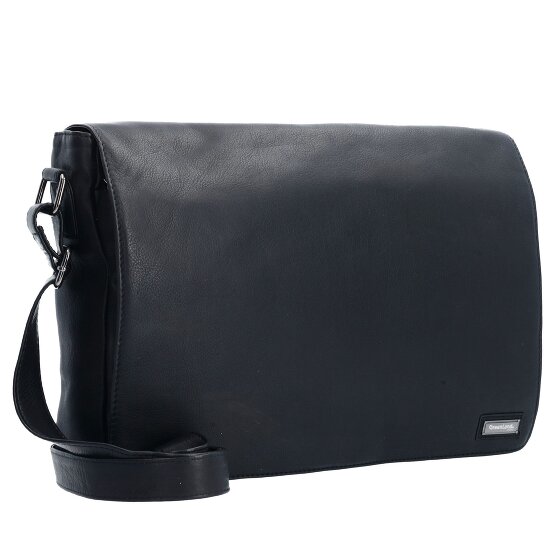 Greenland Nature Black Nappa Messenger Leather 38 cm