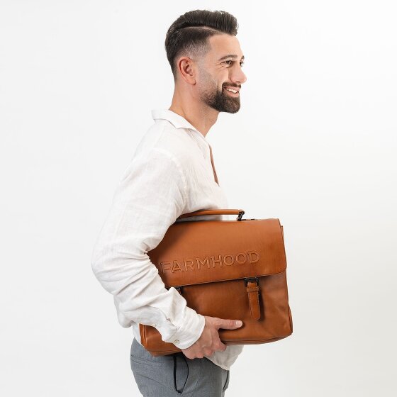 Farmhood Memphis briefcase XXL 3 compartments leather 39 cm