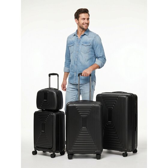 Redolz Essentials14 4-wheel suitcase set Beautycase 4 pce with expansion fold laptop compartment
