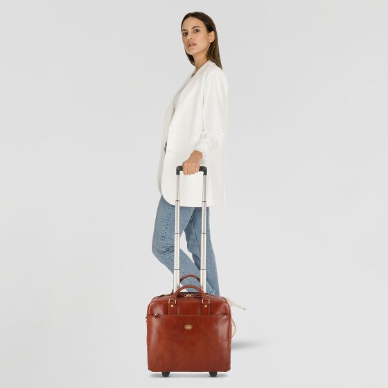 The Bridge Stovia 2 wheels Pilot trolley Leather 39 cm Laptop compartment