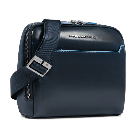 Piquadro Blue Square Shoulder bag Leather 21 cm